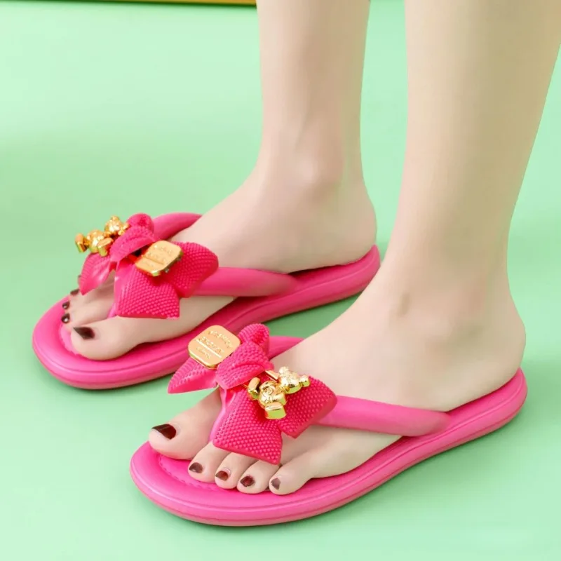 Summer Women's EVA Slippers Thick Sole Fashion Butterfly Bear Design Soft Comfort House Shoes Non-Slip Indoor Outdoor Slippers