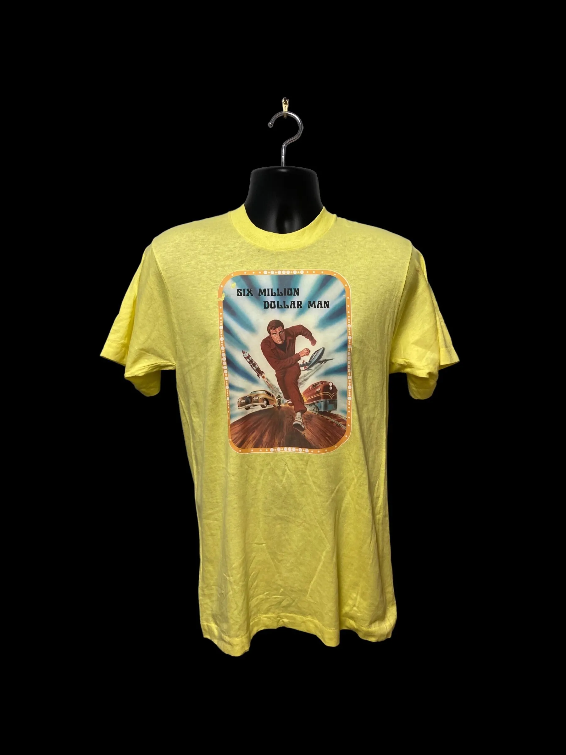 T-Shirt Tv Uomo Vintage Deadstock Originale 1970S 6 Milioni Di Dollari