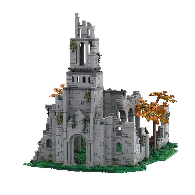 

New MOC Medieval Architecture Church of Elleh Game Scene Building Blocks Set Cathedral Model Vintage Architecture Brick Toy Gift