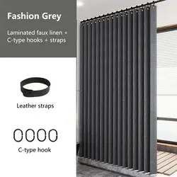 Deluxe Multi-Color Waterproof Linen-Style Opaque Shower Curtain - 200X200cm (Grey)
