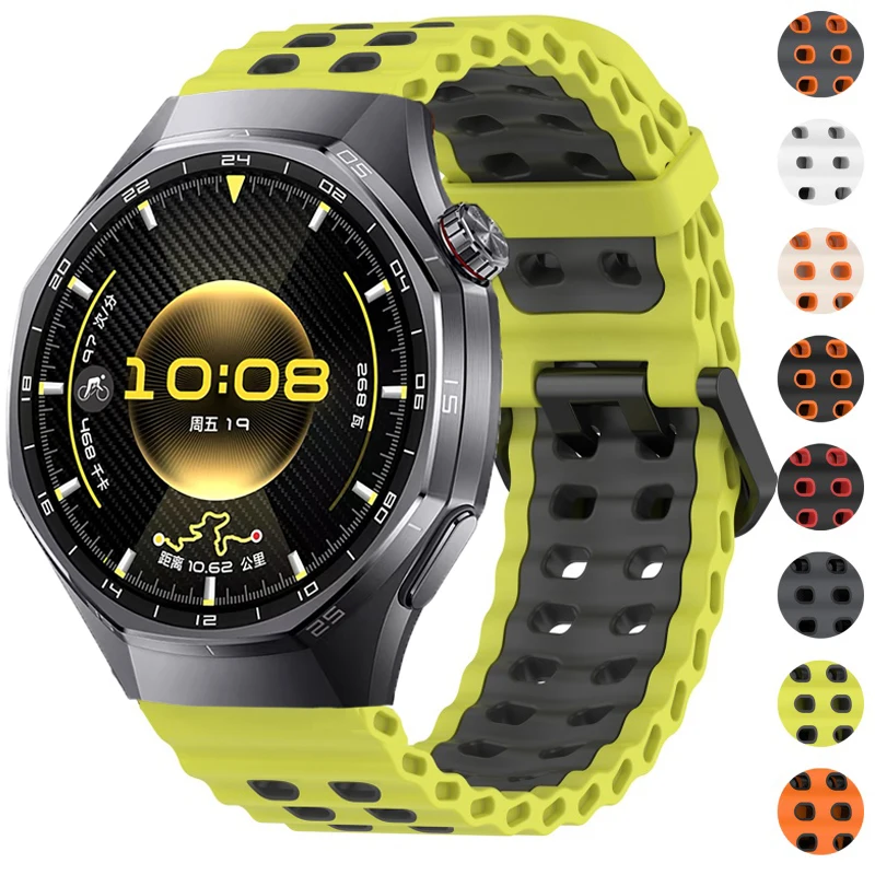 Breathable 22mm Silicone Sports Strap