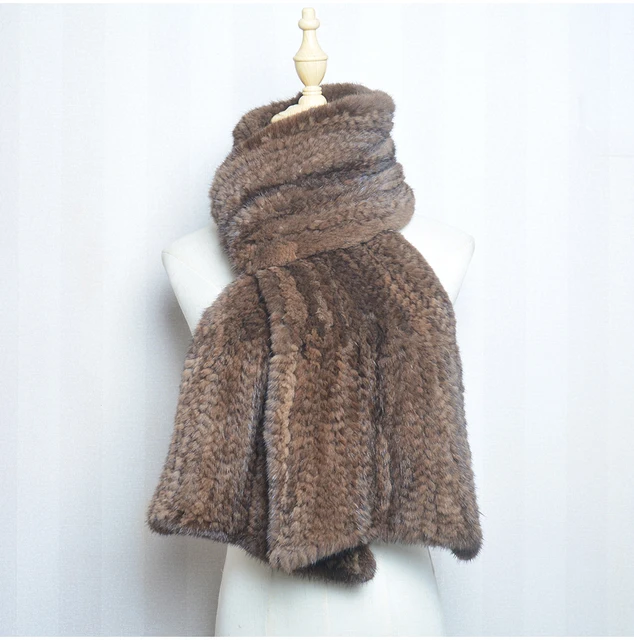 Fur Shawl For Women 2020 Tassel Real Genuine Mink Fur Scarf Winter