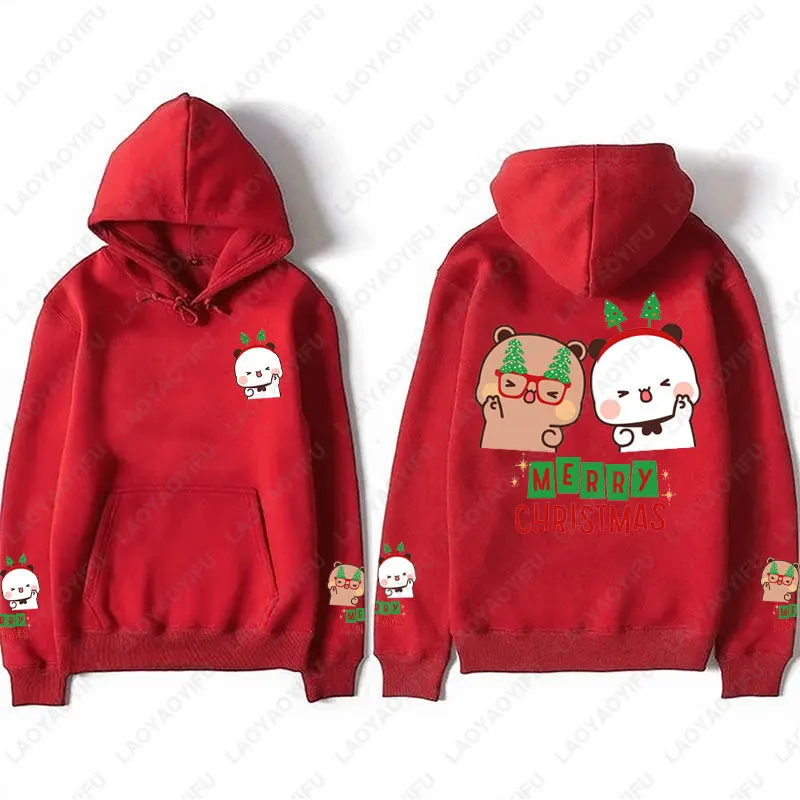 Kawaii Panda Bear Christmas Graphic Unisex Hoodie - Couples Gift Sweatshirt