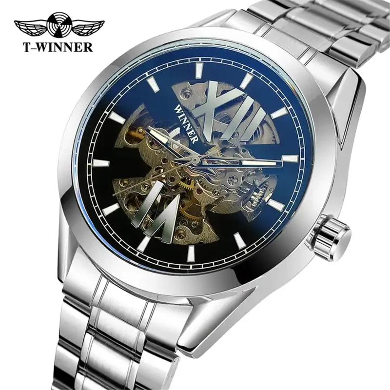 Winner A2 New Male Watches Business Automatic Mechanical Tourbillon Men's Wristwatches Top Brand Luxury Watch Men
