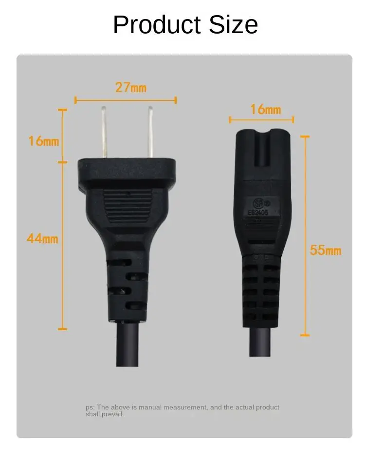 Universal 1.5M 2-Pin Power Cable Extension Cord