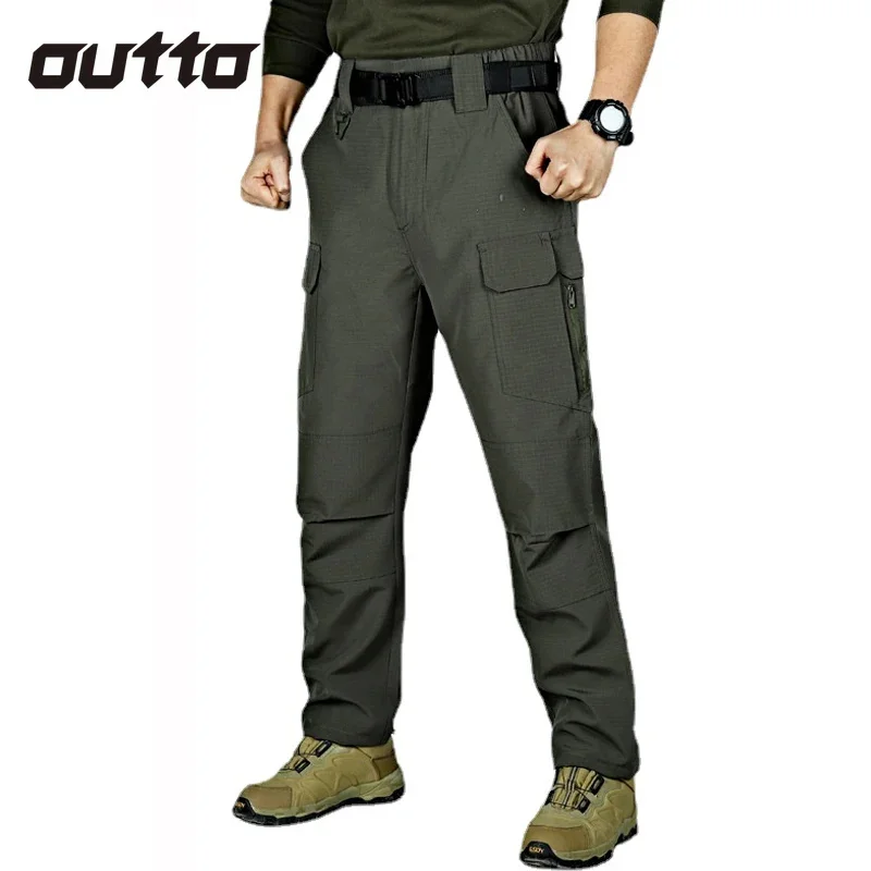 남성용 멀티 포켓 전투 바지, 방수 내마모성 전술 바지, 야외 등산 하이킹 사냥 군사 화물 