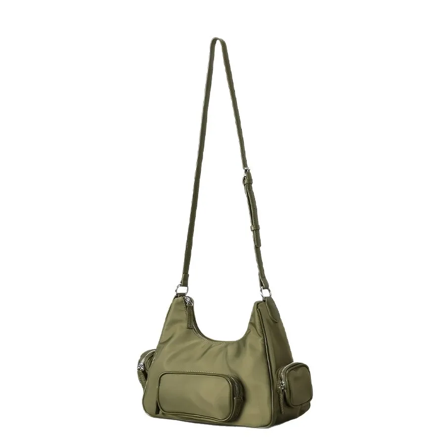 Vintage Y2K Underarm Bag Designer Women Handbags Luxury Soft oxford Hobos Shoulder Crossbody Bags Retro Punk Motorcycle Bag