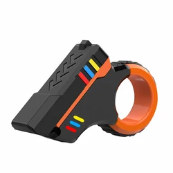 Rotary Finger Sliders - Textured 3D Printed Fidget Toy (Black and orange)