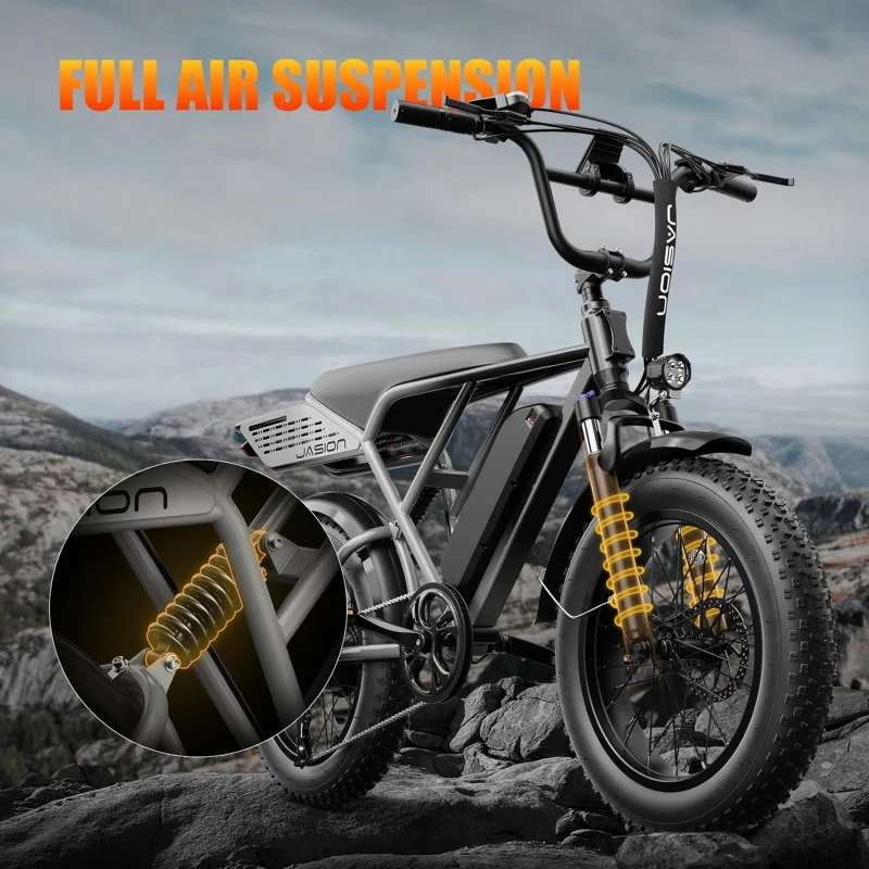 [Exclusive link]AQJasion RetroVolt Electric Bike for Adults With Front Basket