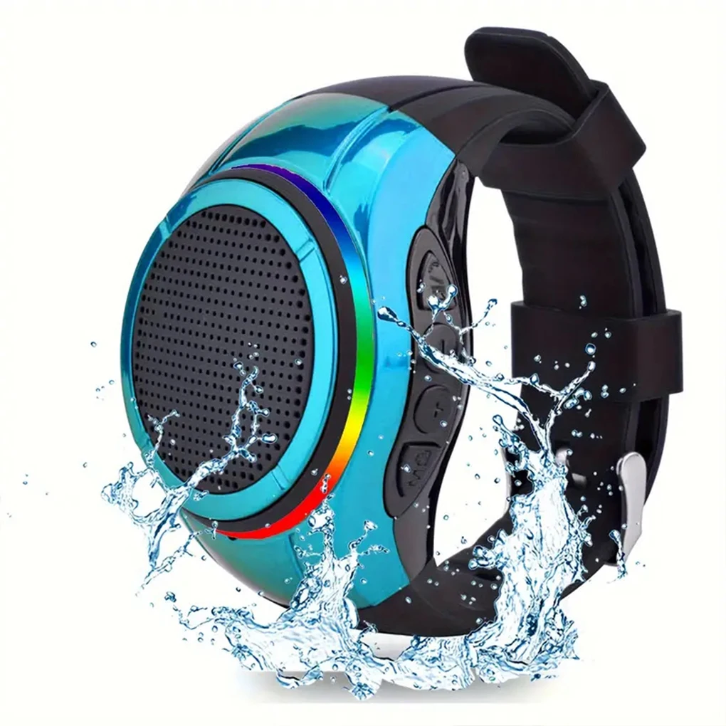 New USB Rechargeable Bicycle Audio Portable Wrist Watch Speaker Cool Lighting Bluetooth-compatible Sports Music FM Radio