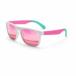 Unisex Retro Vintage Square Polarized Sunglasses with Matte Frame & UV400 Protection (C5 Pink)