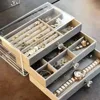 Velvet Acrylic Jewelry Organizer with 3 Drawers Stackable Display Storage Earrings Necklace Bracelets Box Holder Case for Women 1