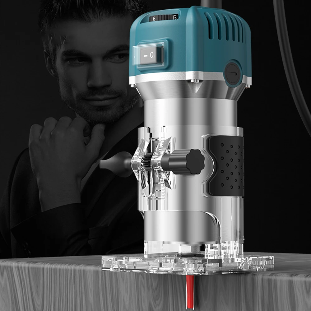 BOLIMEI 220V 800W Palm Router Electric Hand Trimmer Wood Router Collets Woodworking Tool Laminate Trimmer 3