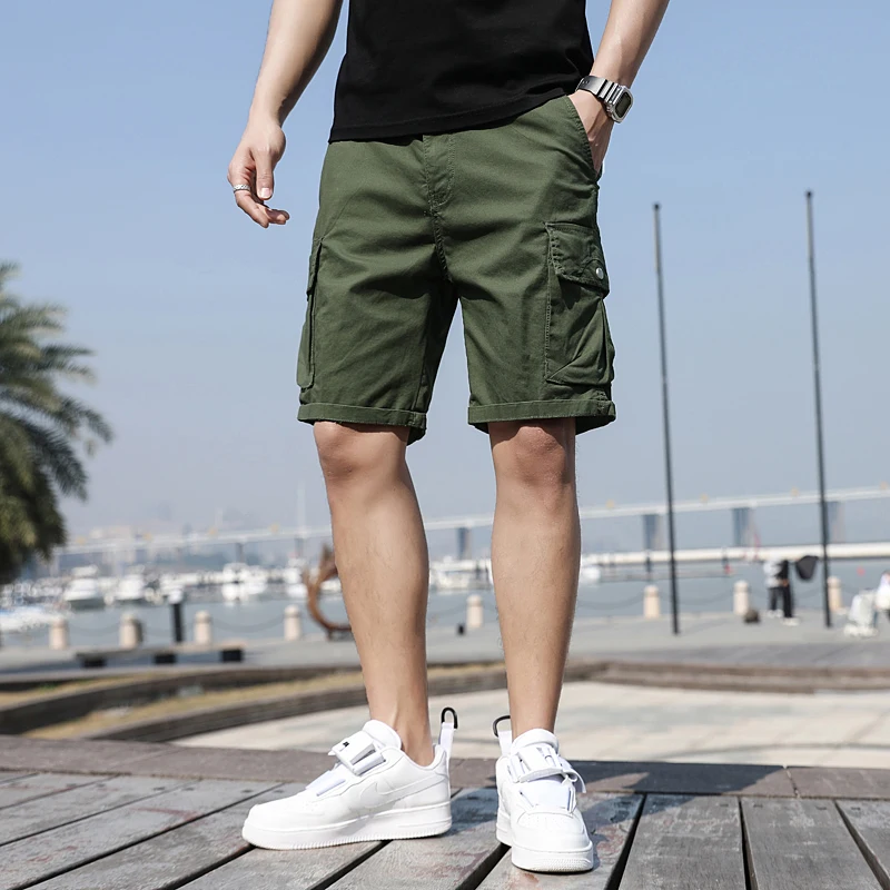 Summer Men's Workwear pants 2024 New Solid Color Fashionable Multi Pocket Outdoor Casual Sports pants Men's Versatile Shorts