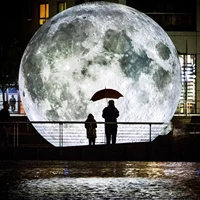 Giant Inflatable Moon Ball Free Shipping 3m Helium With Led Lighting PVC Airtight Air Blown Planet Balloon For Stage Party Decor 2