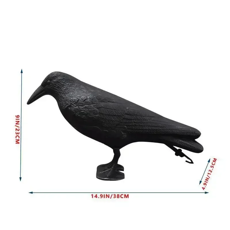 Decoracion Jardin ExteriorSimulation Black Crow Raven Bird Repellent Pest Control Pigeon Repellent Garden Decoration Outdoor - 6