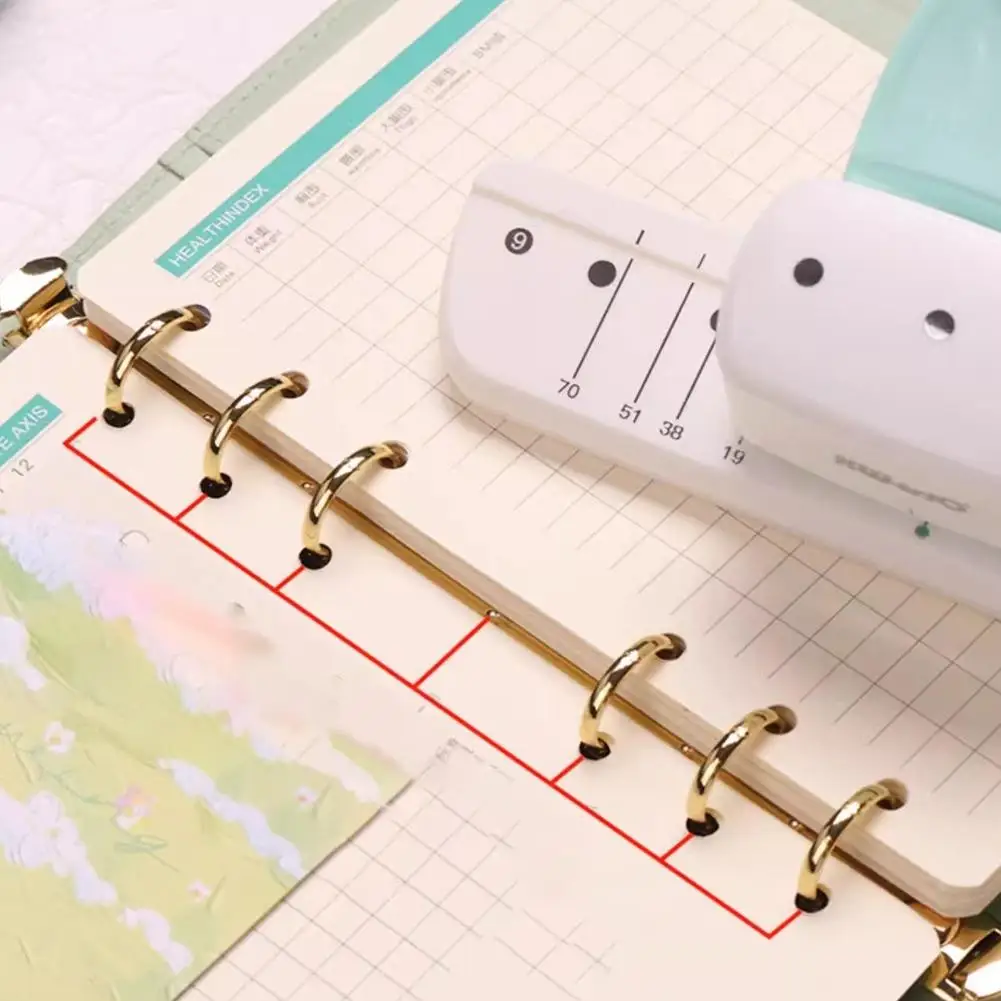 Loose Leaf Hole Punch,Daily Planner Adjustable 3 Hole Paper Puncher For A5 A6 A7 Size 8 Sheet Capacity Notebooks Scrapbooking - 5