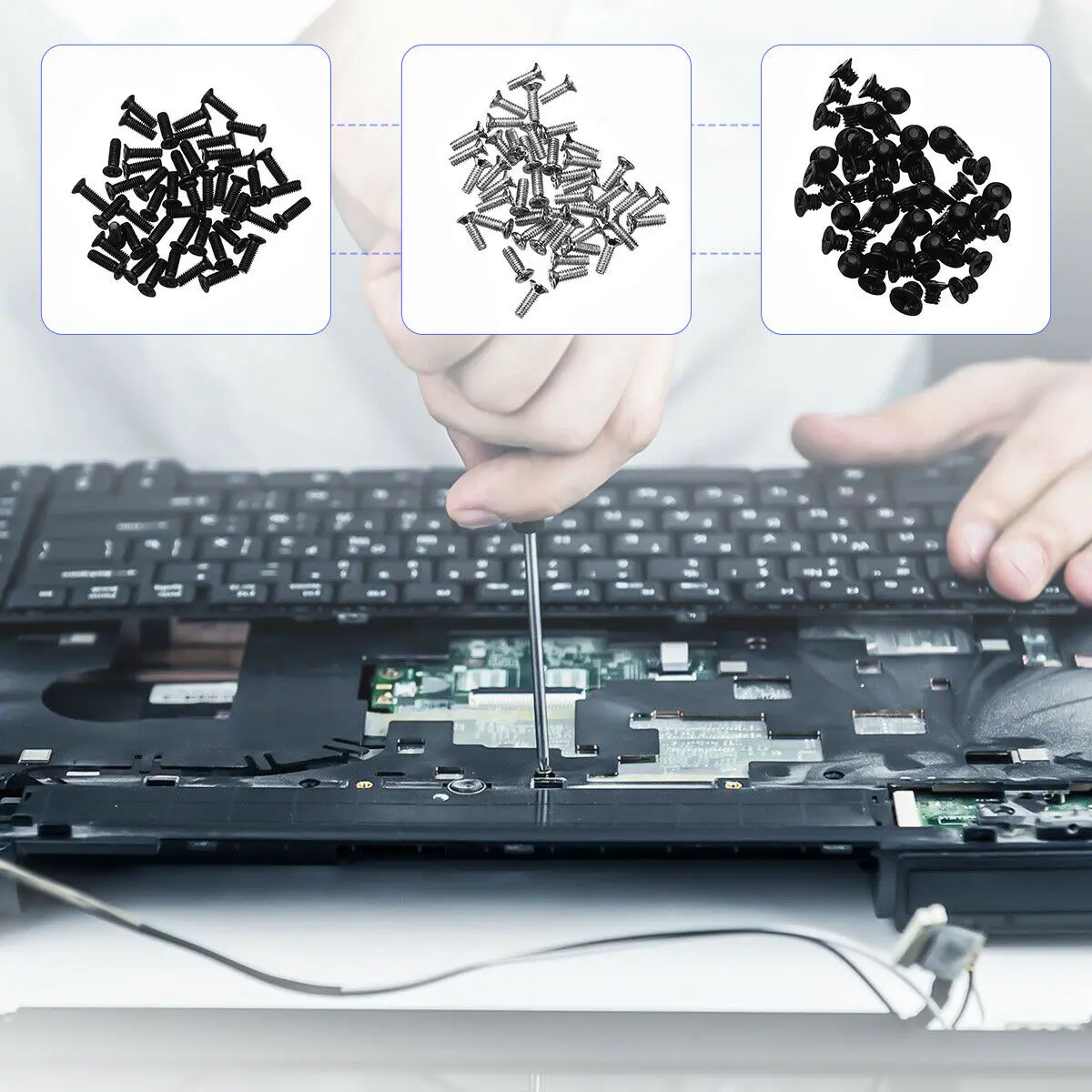 500PCS 18Size Laptop Notebook Tiny Computer Ersatz Elektronische Schrauben Sortiment Reparatur Kit Flachkopf Mini Schrauben Set – Detail 6