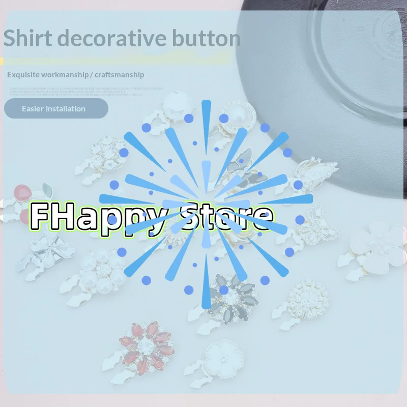 크리스탈 진주 단추 커버 탈부착 가능한 클립온 셔츠 코트 장식 단추 DIY 블라우스 의류 여성 남성용