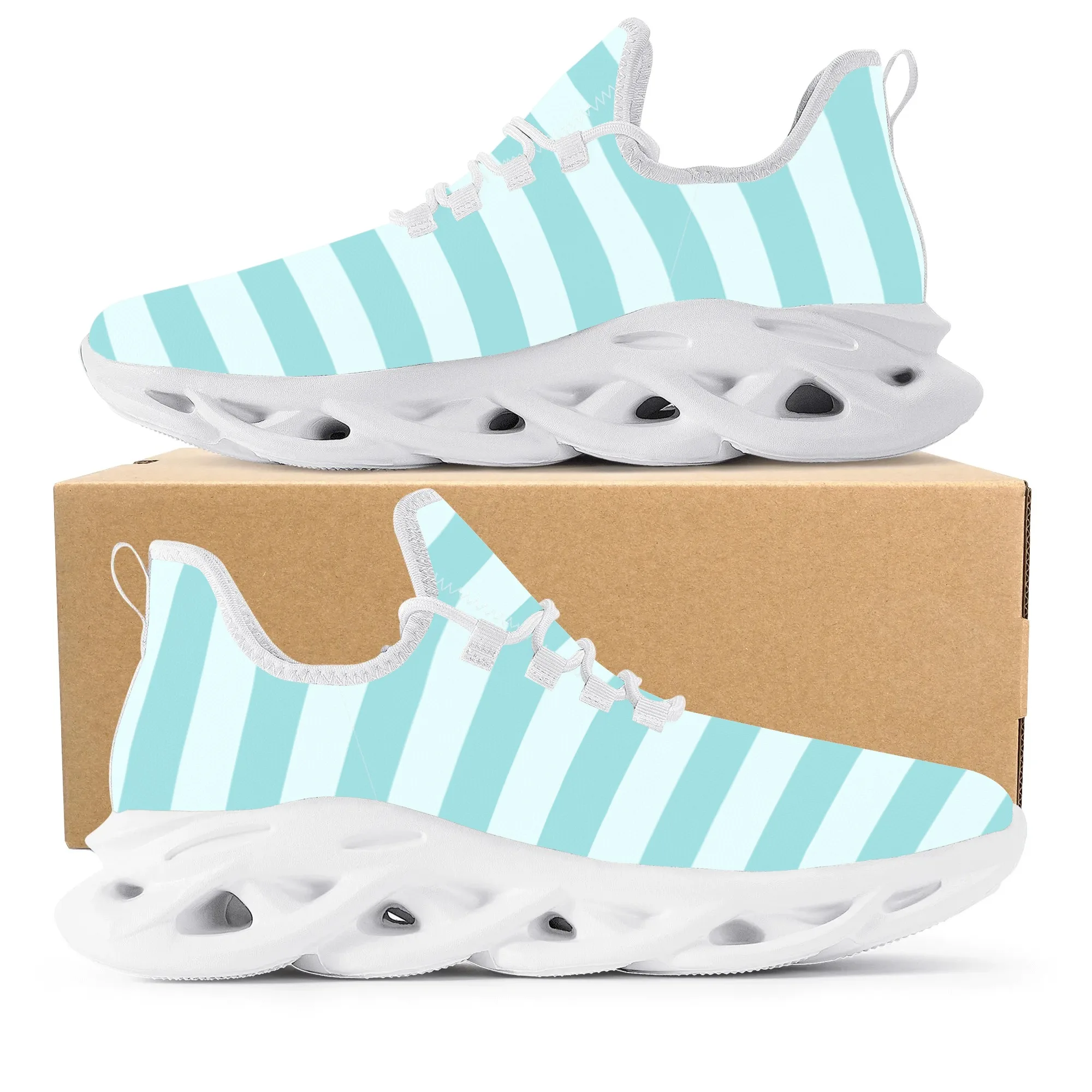 Color Striped Design Fashion Funny Sneakers Mens Womens Teenagers Breathable Mesh Casual Running Shoes Lace-Up Basketball Shoe