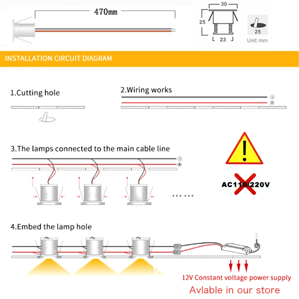 IP65 1W Mini LED Spotlight 12V Dimmable Ambient Downlight Focos Spot Lamps for KTV Party Ceiling Stairs Walkway Cabinet Lighting 6