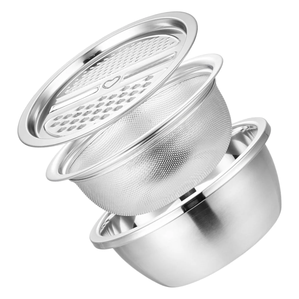 

1 Set of Kitchen Grater Basin Thickened Drain Basin Portable Washing Rice Basin Home Grater Basin