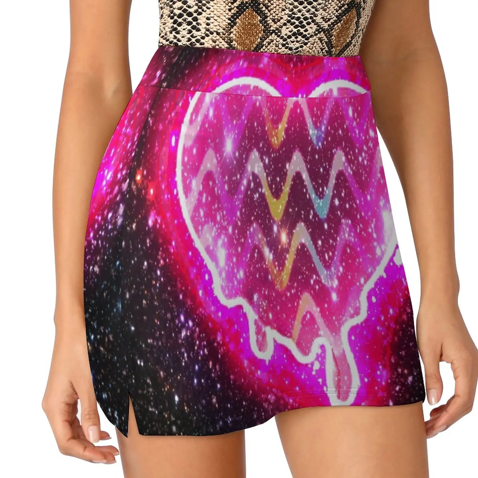 

Neon Heart Melt Light proof trouser skirt mini denim skirt Clothing