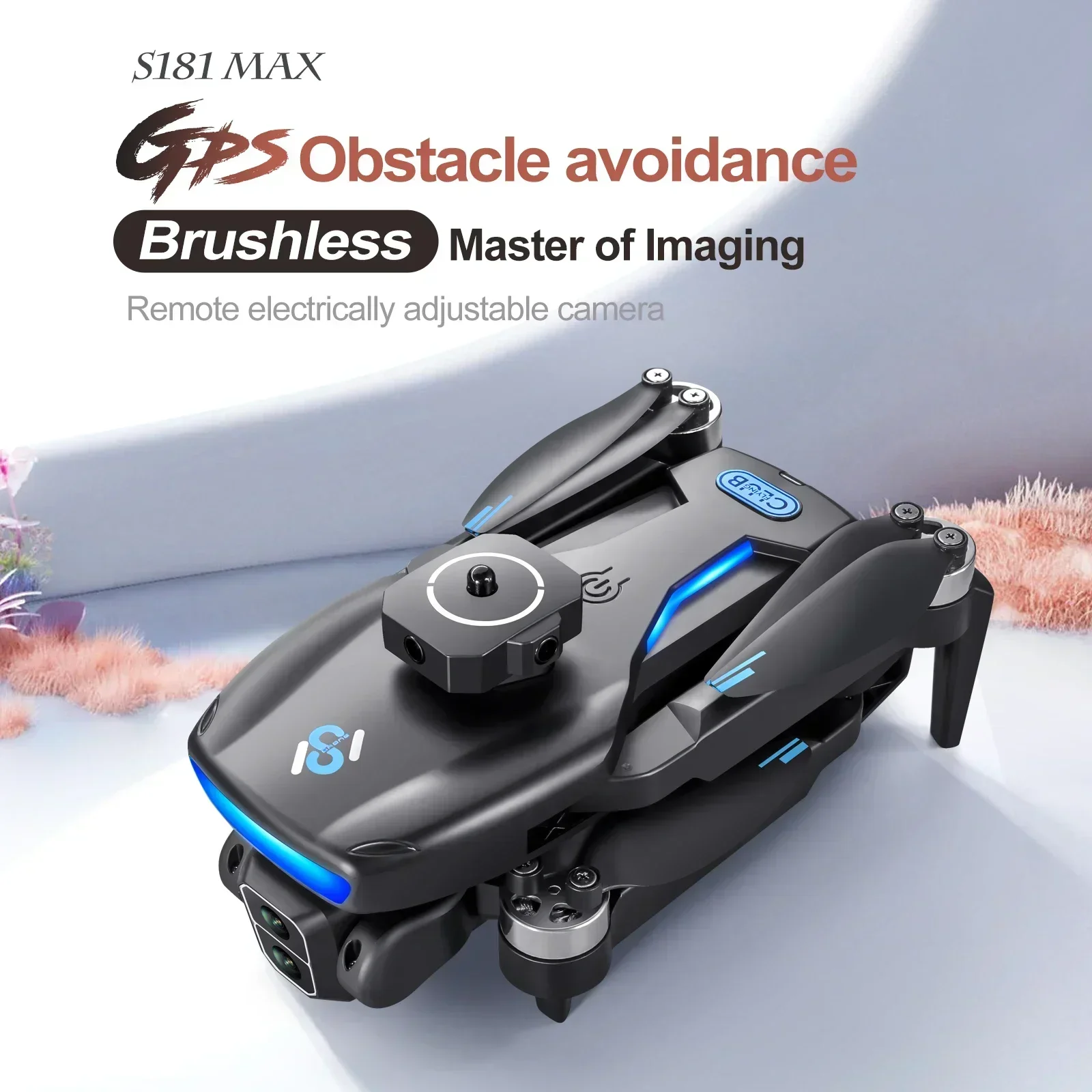 Drone GPS 8K avec caméra, S181, blanc ou noir, 63.39€
