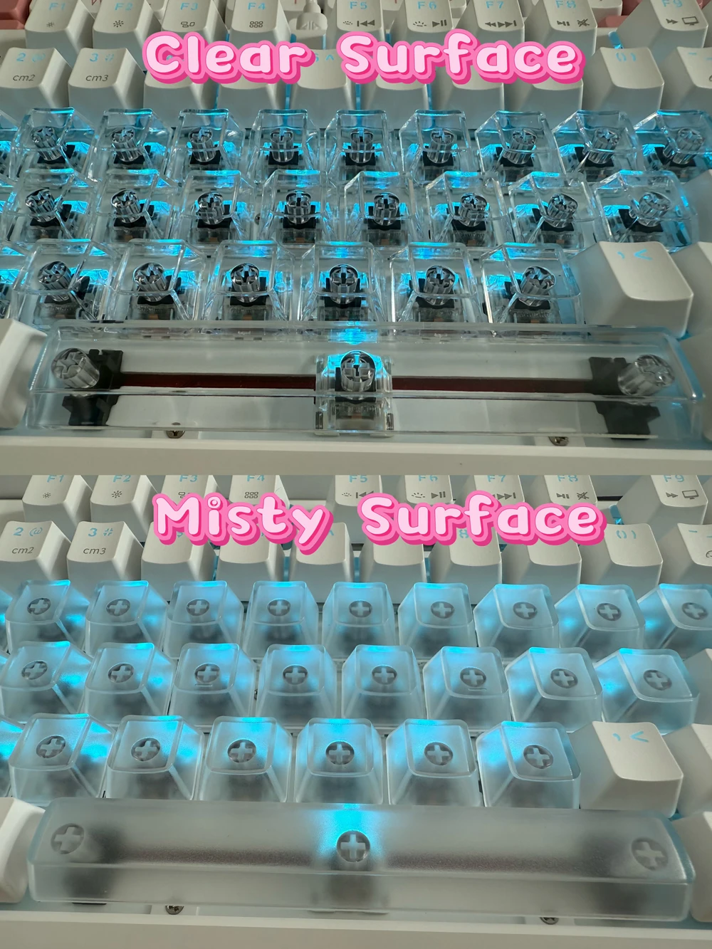 Enhanced Transparent Keycap Set for RGB Backlit Mechanical Keyboards - Over 130 Keys