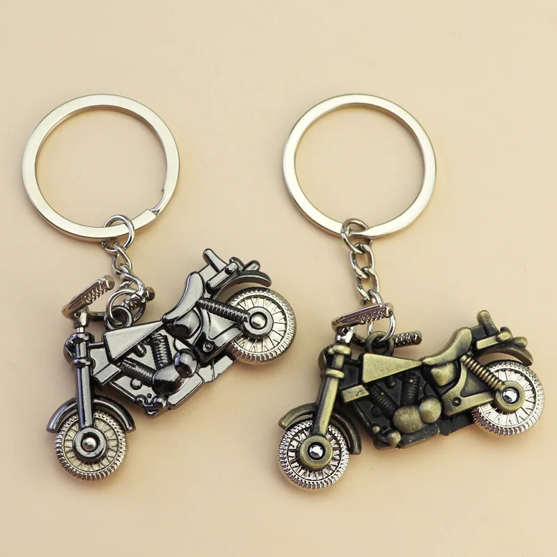 Retro Motorcycle Keychain For Men Outdoor Riding Accessories