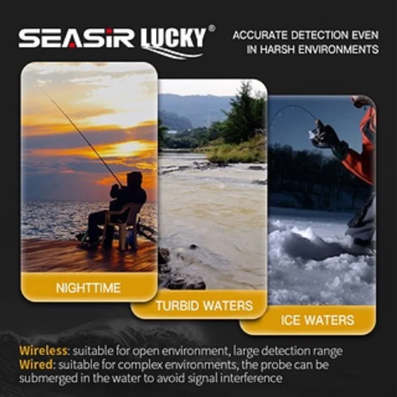 Portable Fish Finder Fishing Sonar Sounder Alarm Transducer 0.7-100m Fishing Echo Sounder