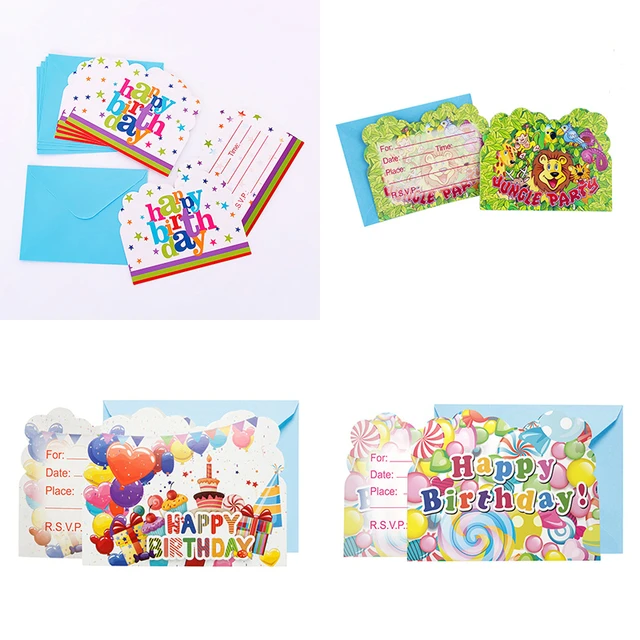 20 Licorne Invitations Anniversaire + 20 Enveloppes Texte kit