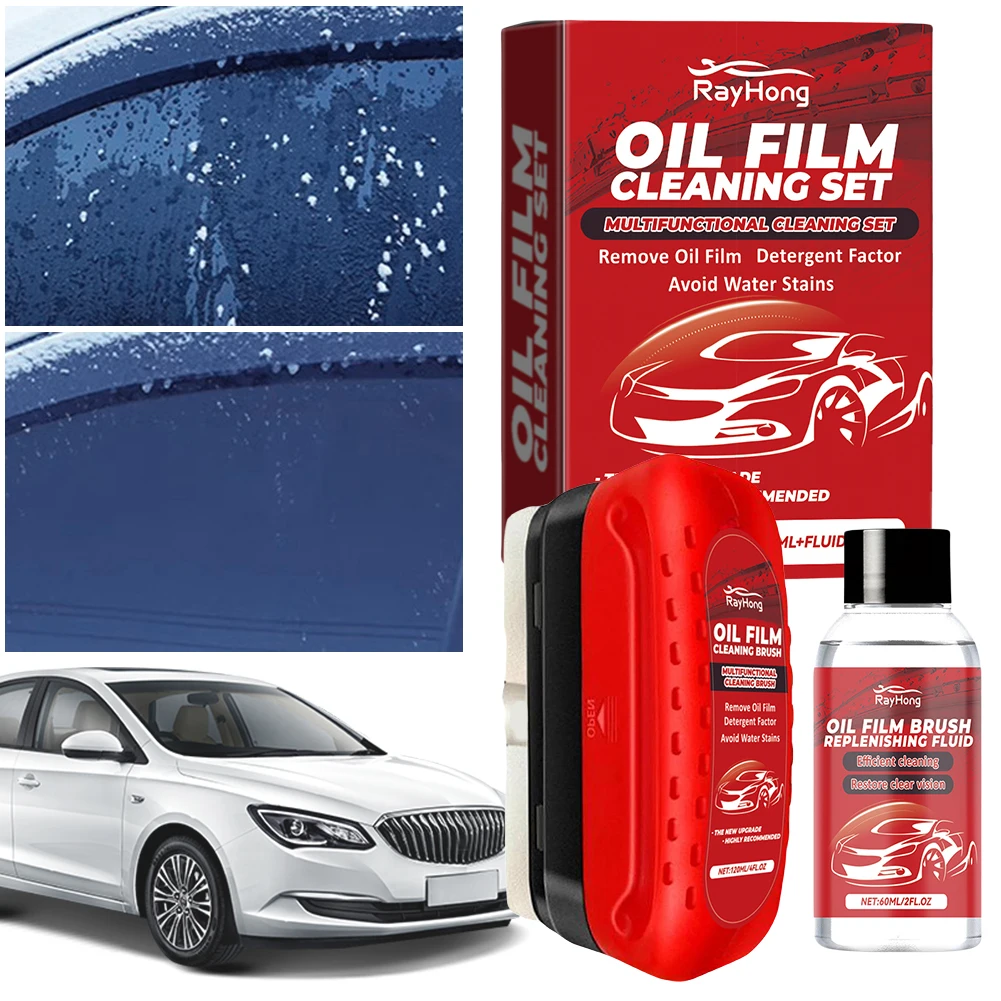 New Selling Car Glass Oil Film Cleaning Brush Oil Removal Stain Removal Rainproof Anti-fog Rearview Mirror Cleaner Sponge Cloth 3