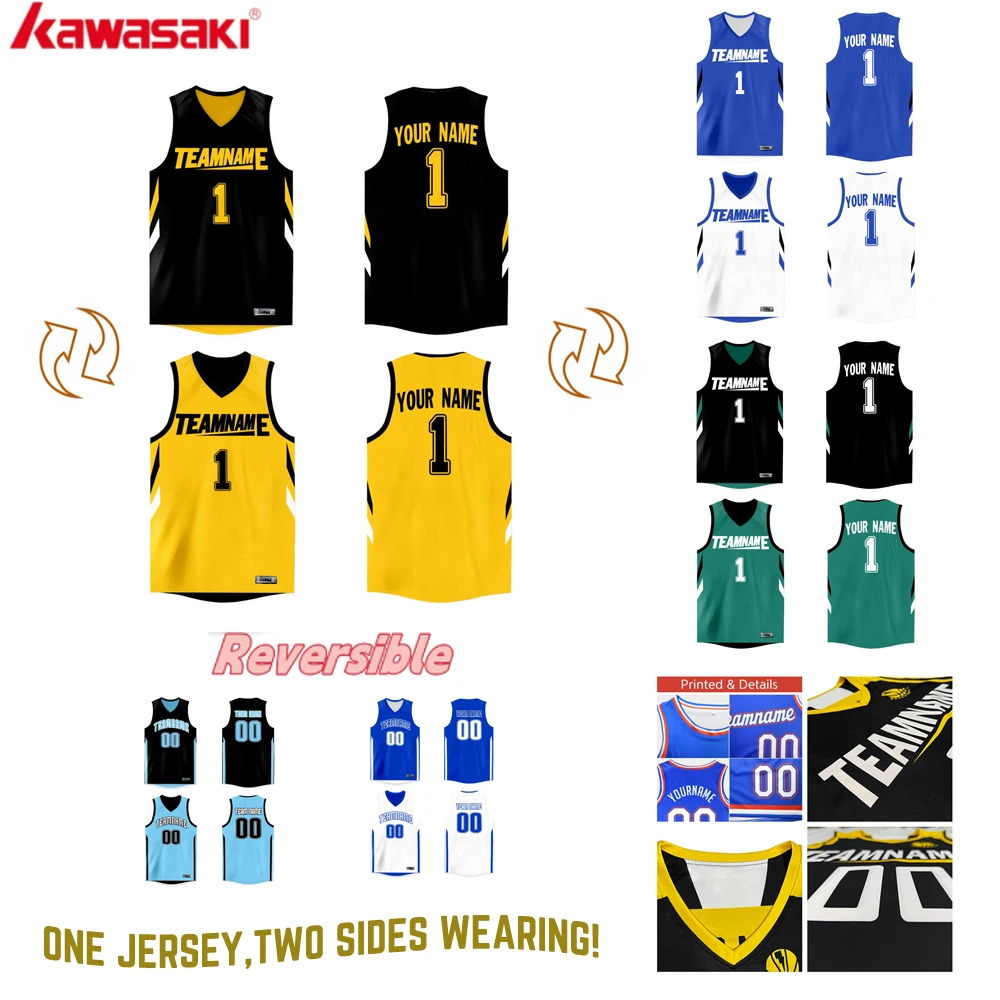 Basketball jerseys reversible basketball jersey personalized printed name number blank team sports uniform for MEN/WOMEN/KIDS