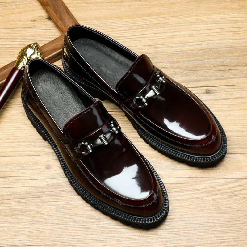 Men Leather Slip On Business Dress Shoes D379