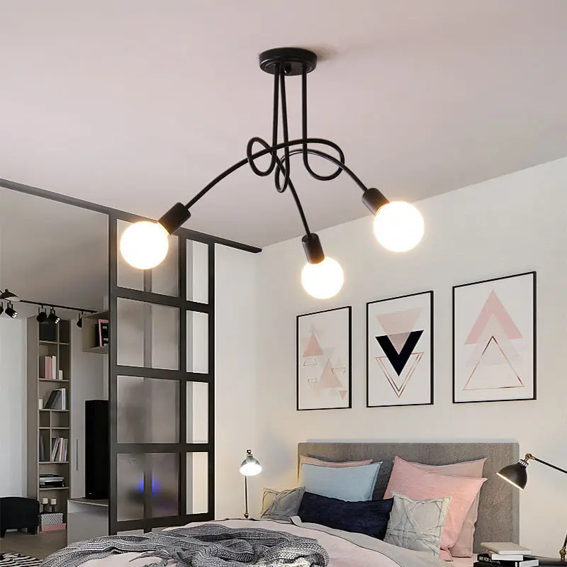 Simple Retro Chandeliers Creative Industrial Style Ceiling Cheap Flush Light Fixtures for Dining Kitchen Lobby Bed Living Room led chandelier ceiling chandelier art lighting fixtures