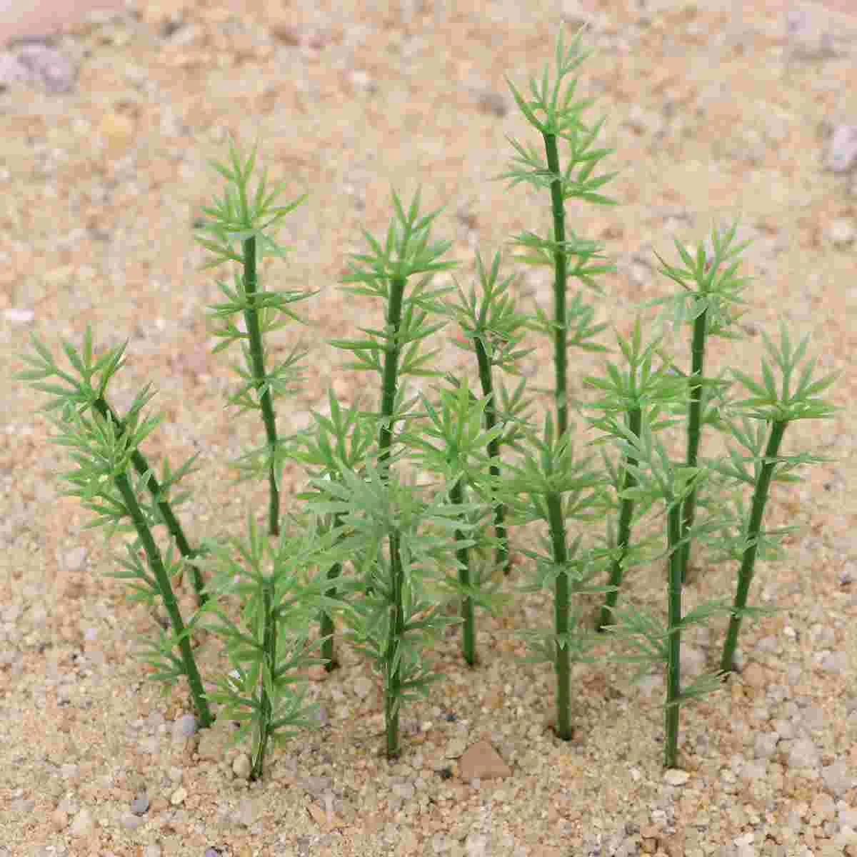 

100pcs 1:75 4 Scales Plastic Bamboo Trees Model Train Scenery Landscape Scale (Green)