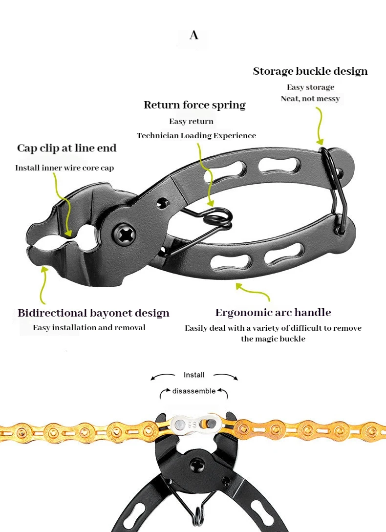 Fahrradketten-Schnallenzange, MTB-Fahrradkette, Schnellspanner, Entfernung der Magic Link-Klemme, Installationszange, Reparaturwerkzeuge für Rennradfahren – Detail 2