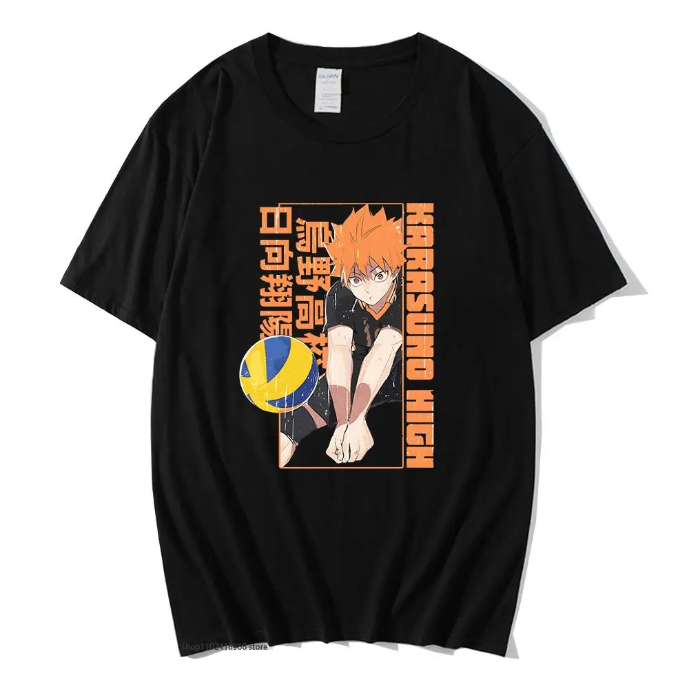 

Japan Anime Haikyuu T-Shirts Karasuno Funny Manga Printed Shirt Cartoon Graphic Summer Tshirts Women 100% Cotton Clothes Unisex