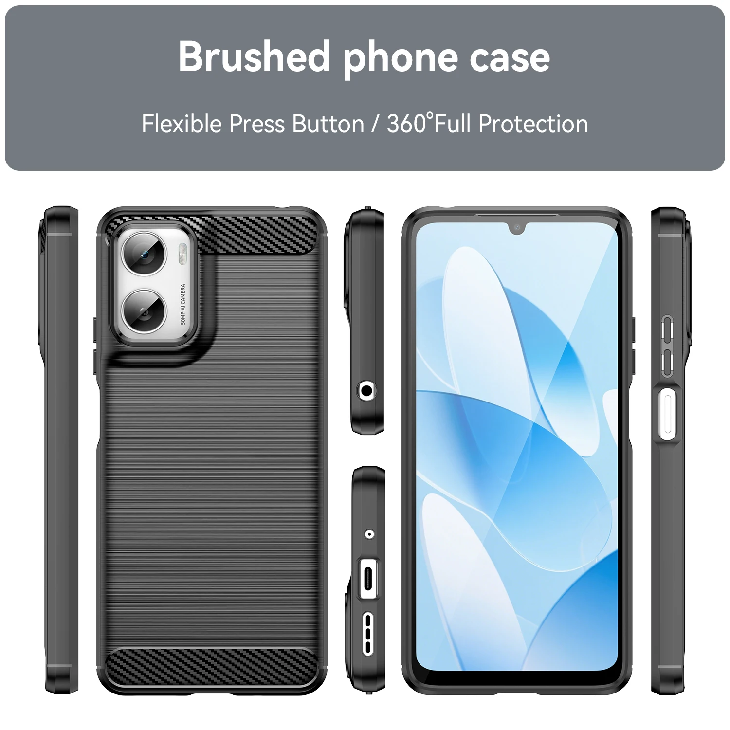 Carbon Fiber Brushed Texture Phone Case