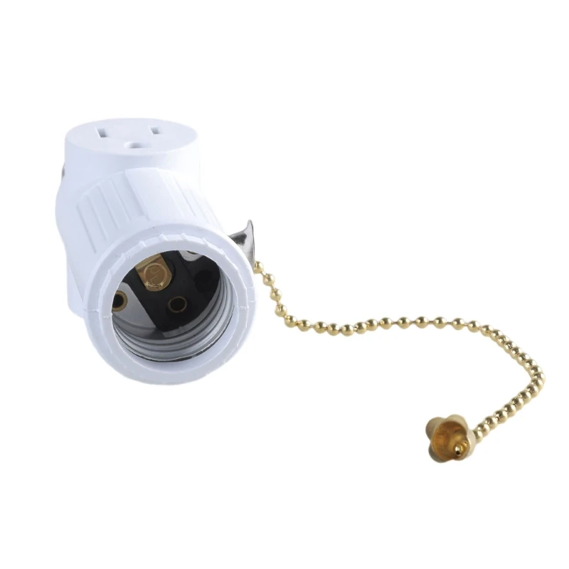 3 Prongs E26 Light Socket Adapter Converts Bulb Base to Electrical Outlet