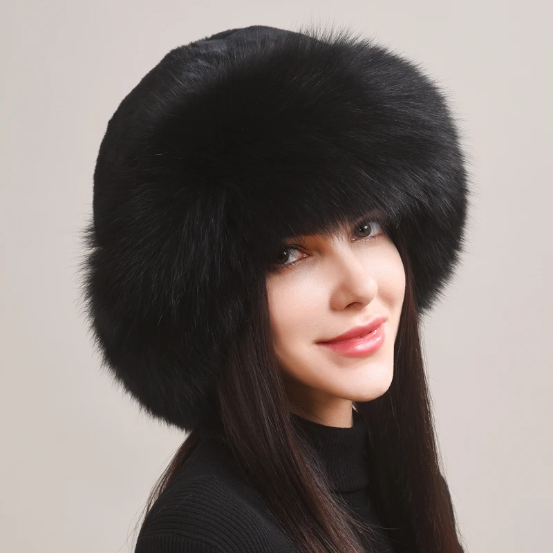 

Fox Fur Hat For Women In Winter Northeast Rex Rabbit Fur Ear Protection Winter Real Fur Hat Fisherman Hat Basin Hat To Keep Warm