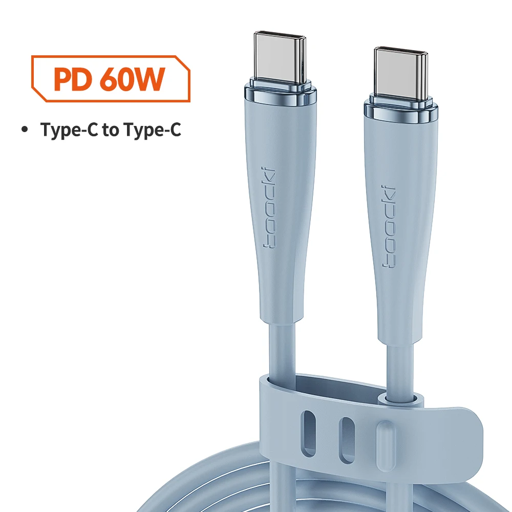 toocki Cavo USB C a USB C 90 Gradi 60W, [1 M+1 M] Cavo USB Type-C PD ricarica rapida Cavo Tipo C per iPhone 16 15 Pro max Samsung Galaxy S24 S23