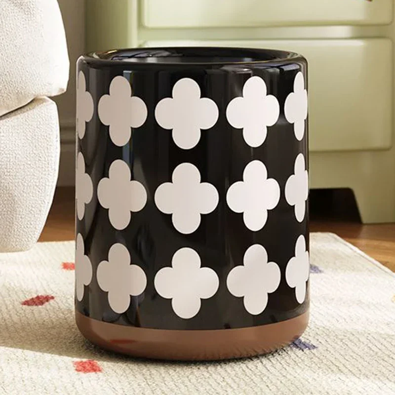 Trash Can Double Layer Large Trash Bin Living Room Modern Wastebasket Bedroom Kitchen Litter Bins Retro Garbage Bin Cleaning
