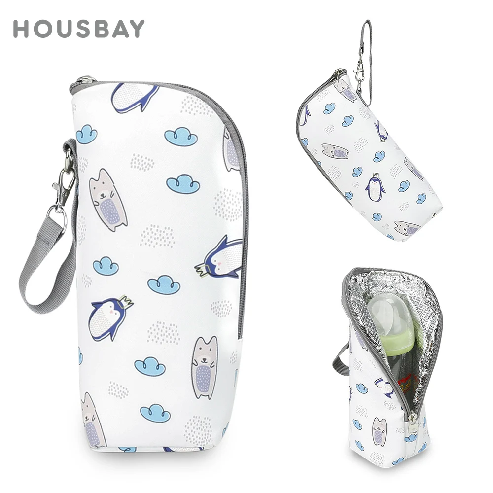 Baby Bottle Insulation Bag Warmer Aluminum Mold Outing Stroller Hanging Bag For Storage Cups Drinks