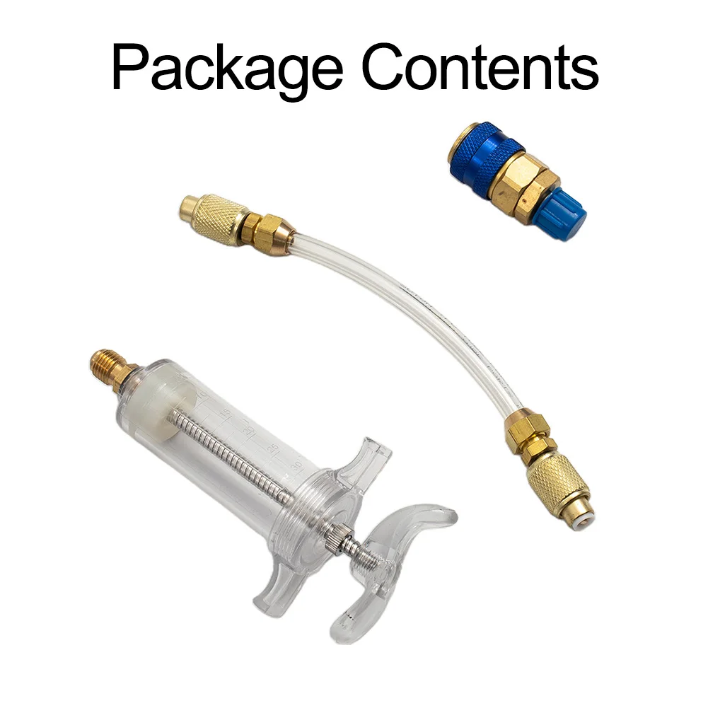 

Injection Syringe For Compressor Car Oil Injection Dye Injection Tool 30ml 1 Ounce 1/4" Pure Liquid Oil Coolant Filler Tube