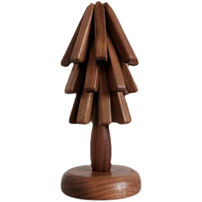 

Греющий коврик из черного ореха в стиле Гров, подставка из массива дерева для дома, креативный подарок в виде бревен, милые украшения для рабочего стола