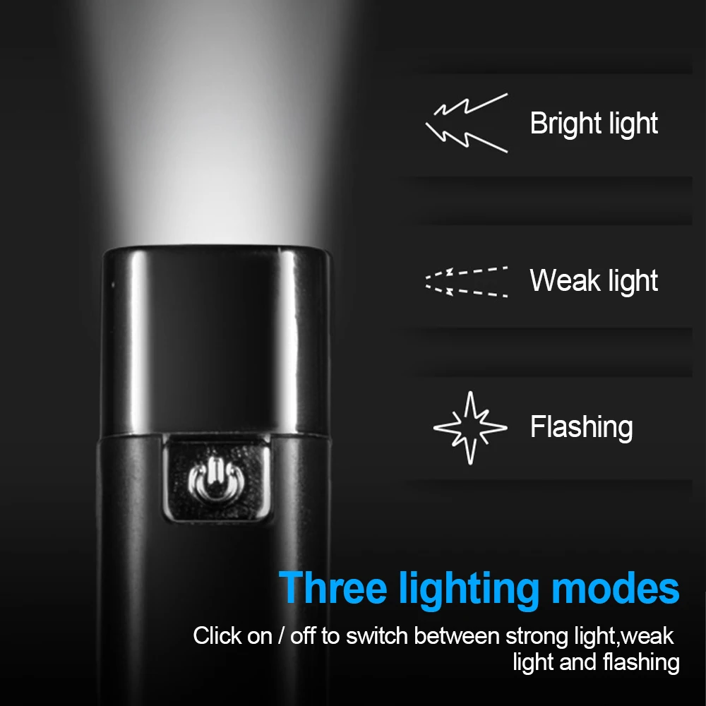Flashlight Rechargeable Power Bank Mobile Phone Strong Light Torch Search 1200 MAh Camping Hiking Fishing Torch