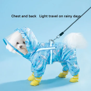 Cinnamoroll Pet Raincoat Waterproof Hood Rain Jacket for Dogs of all Sizes - Keep Your Pup Dry and Stylish 1
