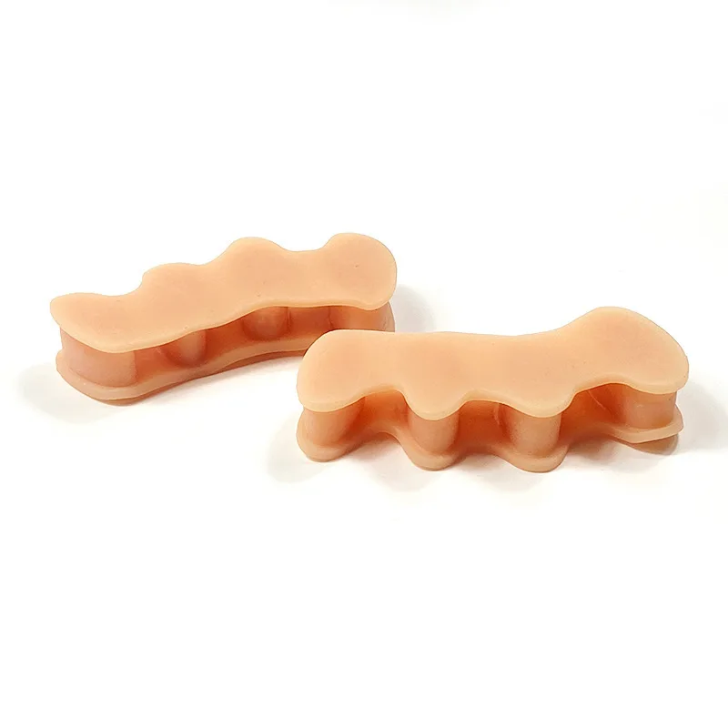 Hard Silicone Toe Finger Separator 3 Hole Hallux Valgus Orthopedic Spacers Overlapping Hammer Foot Corrector 2Pcs=1Pair toe separators